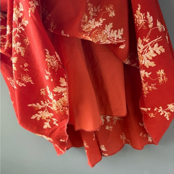 SIMPLE RETRO, size small. TALL burnt orange  STRAPPY MIDI DRESS IN DITSY FLORAL - Picture 8 of 9